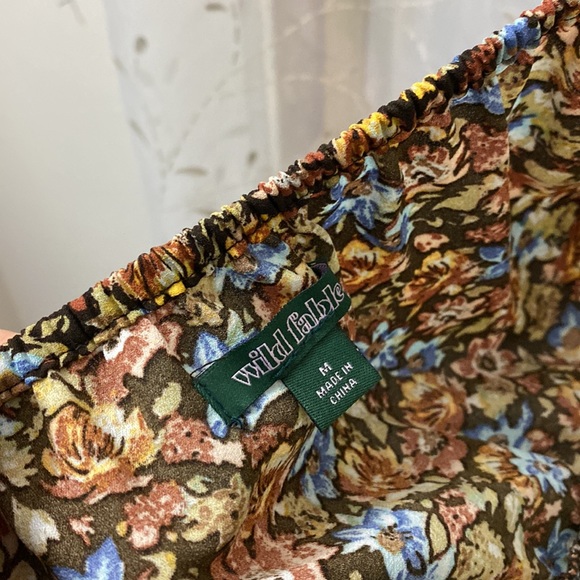 Brown Flowery Scrunch Mermaid Dress - Picture 5 of 6